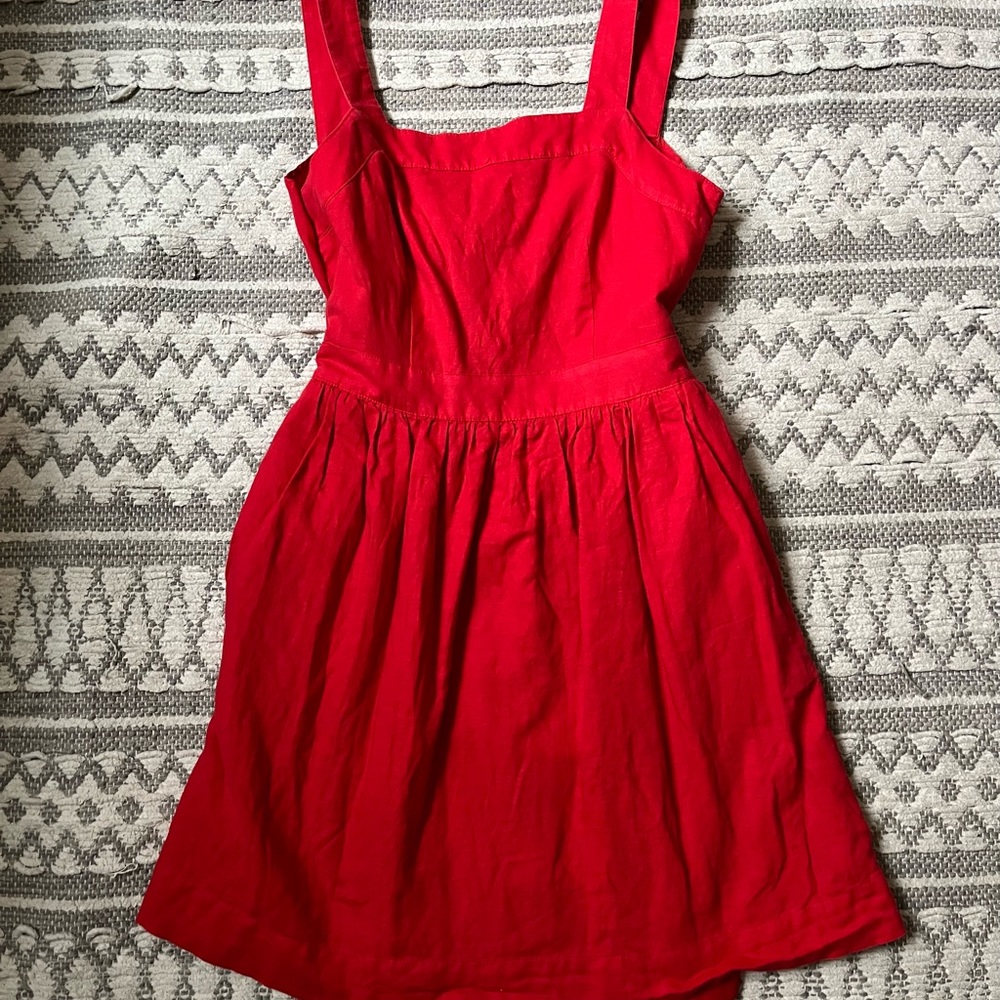 J. Crew Red Dress with Tie
